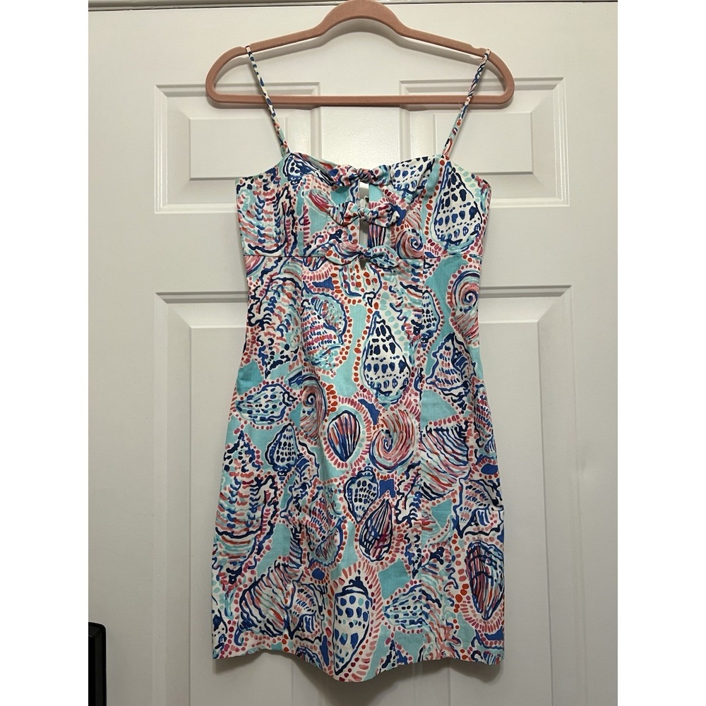 Lilly Pulitzer 4 Petra Dress Shell Me About It Print Beach Casual Preppy Resort
